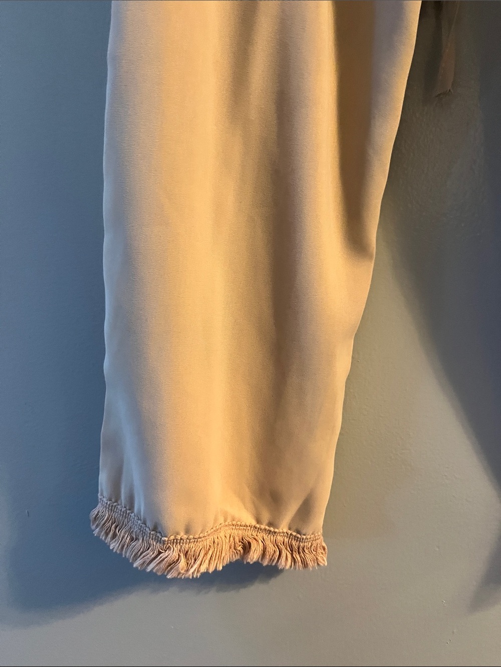 Off-Shoulder Ruffle Jumpsuit in Tan - Picture 2 of 4